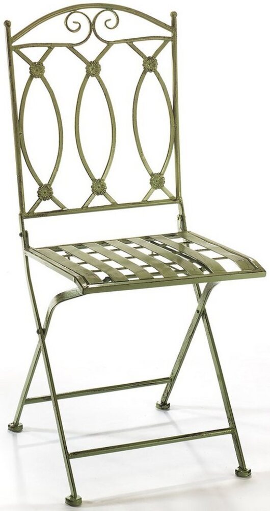 Kobolo 4-Fußstuhl Gartenstuhl Metallstuhl Metall - antique green (zusammenklappbar, 1 St) Bild 1