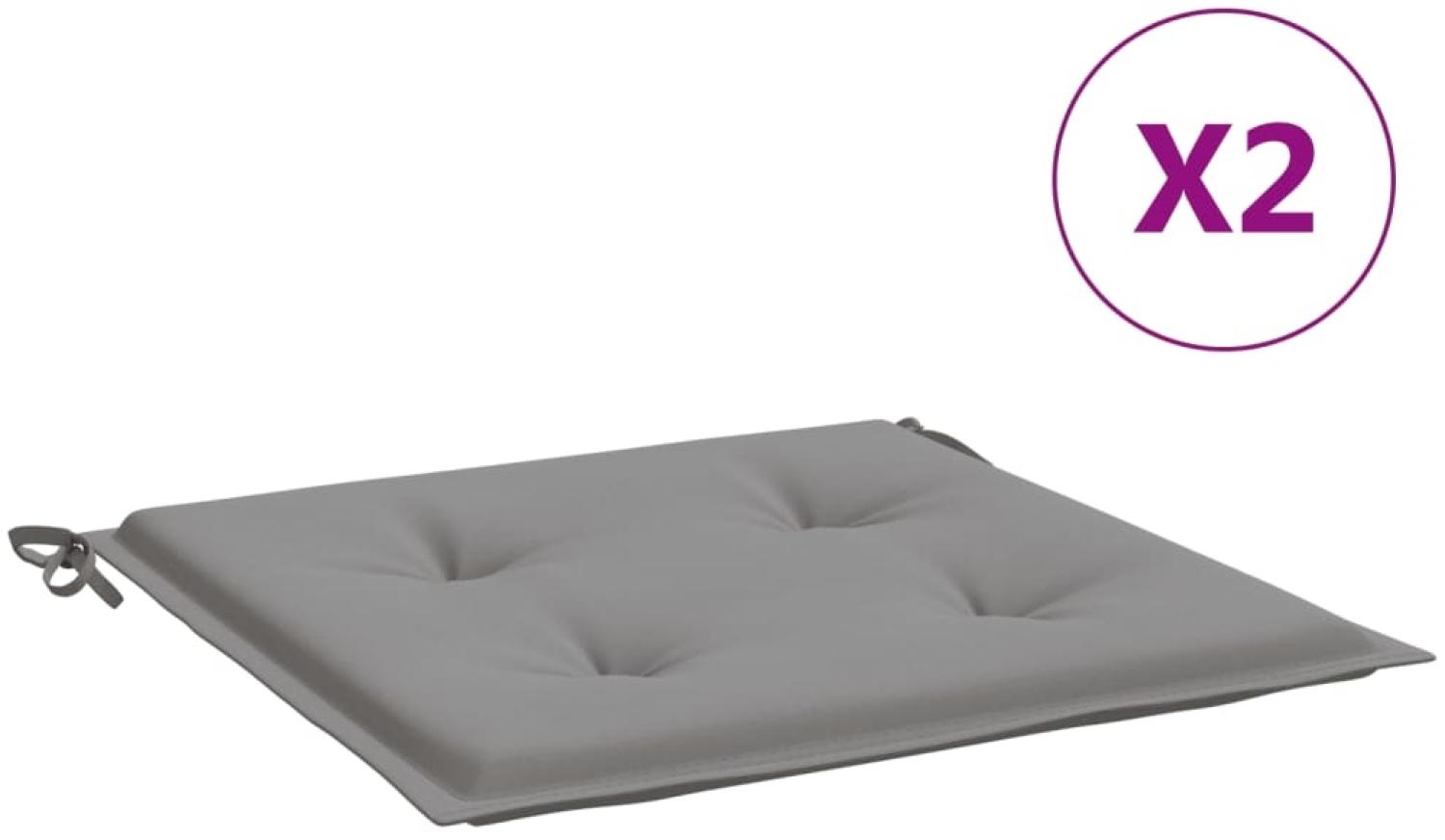 vidaXL Gartenstuhl-Kissen 2 Stk. Grau 40x40x4 cm Oxford-Gewebe 314004 Bild 1