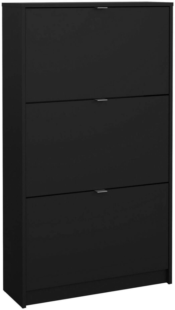 Dmora Schuhschrank Irina, Schuhregal, Mehrzweck-Eingangsgarderobe, Möbel für Schuhe, 70x24 h124 cm, Schwarz Bild 1