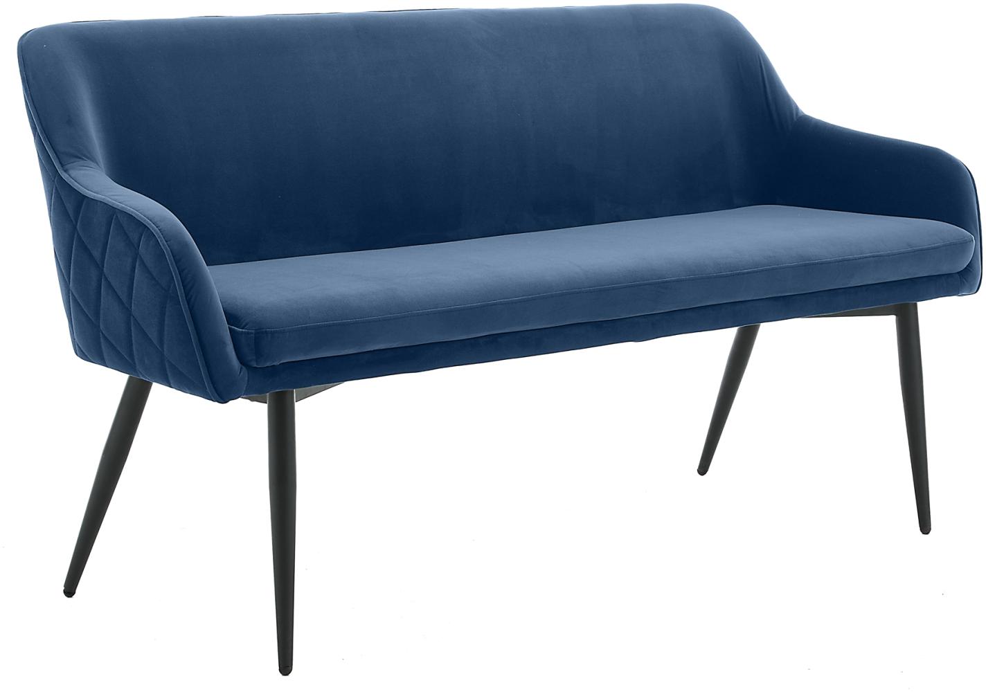 Sitzbank 160cm Samt Blau Polsterbank Flurbank Küchenbank Esszimmer Bank Bild 1