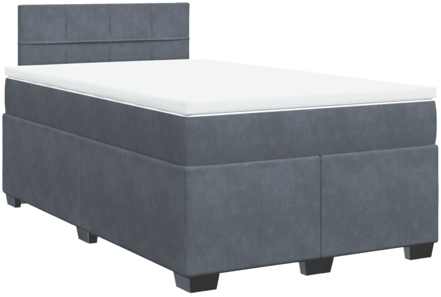 vidaXL Boxspringbett mit Matratze Dunkelgrau 120x190 cm Samt 3286259 Bild 1