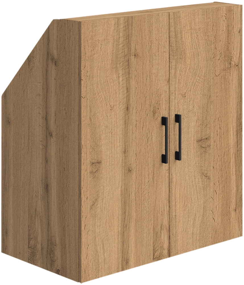 Bellamio 'Aland' Dachschrägenregal mit Türen, Eichenoptik, 100x52x90 cm, Schrank für Dachschräge mit 3 Fächern Bild 1
