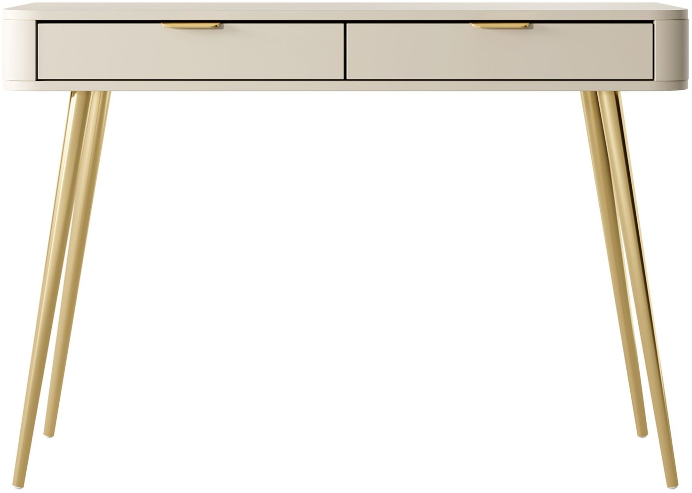 Selsey 'Oval' Schminktisch mit 2 Schubladen, beige, ca. 78 x 112 x 38 cm Bild 1