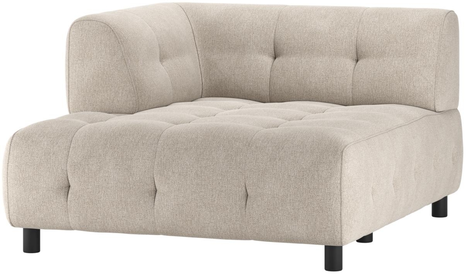 Modulsofa Louis Chaiselongue aus Flachgewebe Links, Creme Bild 1