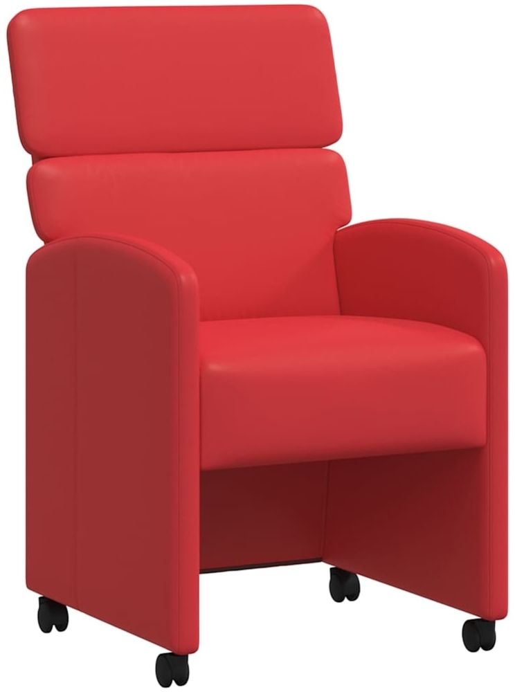 vidaXL Esszimmerstühle mit Rollen 2 pcs Rot 58 x 65 x 98 cm Kunstleder 42017888 Bild 1