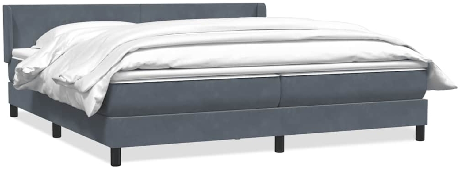 vidaXL Boxspringbett mit Matratze Dunkelgrau 200x210 cm Samt 3317962 Bild 1