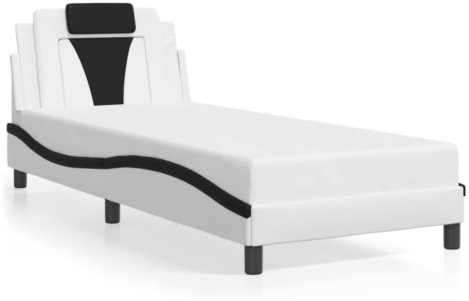vidaXL Bettgestell "Viana" ohne Matratze Weiß und Schwarz 80x200 cm Kunstleder 3208060 Bild 1
