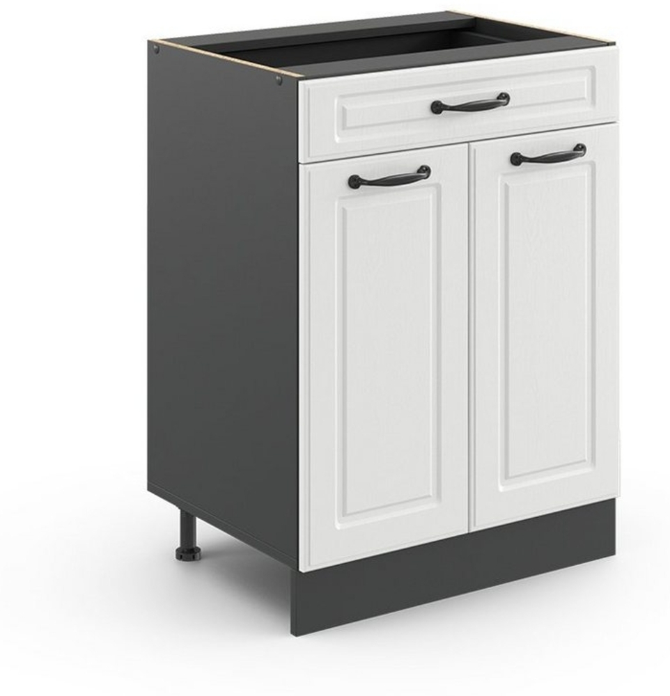 Vicco Küchenunterschrank Weiß Landhaus 60 cm mit Schublade, ohne Arbeitsplatte, R-Line Bild 1