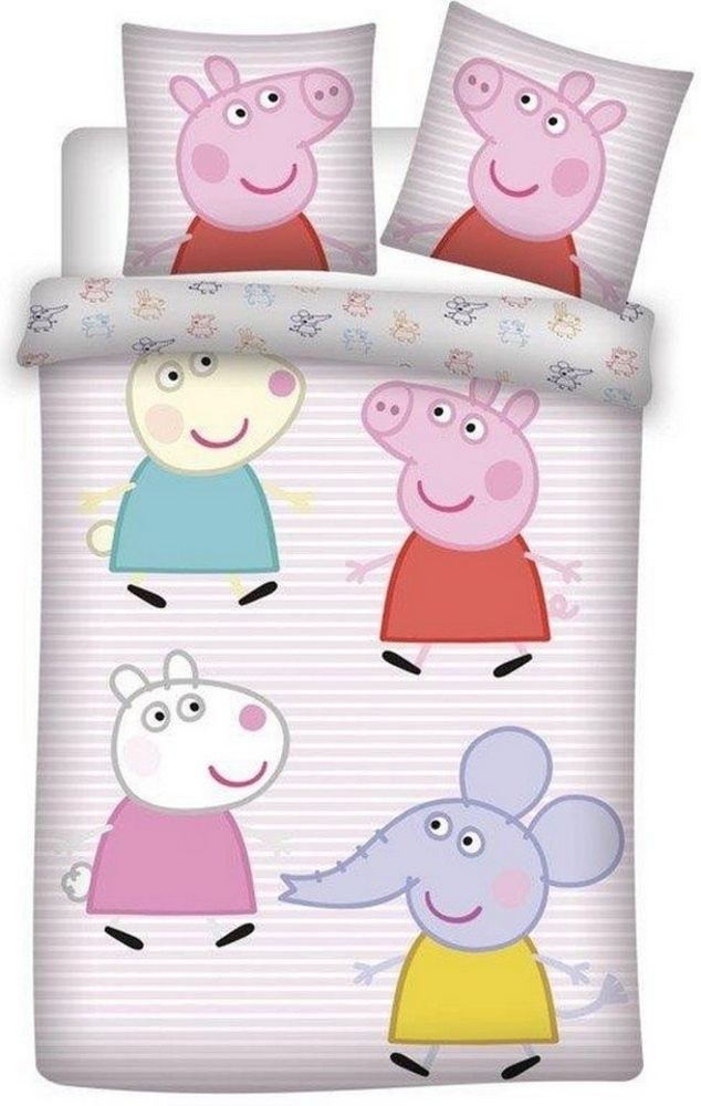 Peppa Pig Kinderbettwäsche Wutz Schwein Kinder Bettwäsche Set Mädchen Baumwolle Wendebettwäsche Bild 1