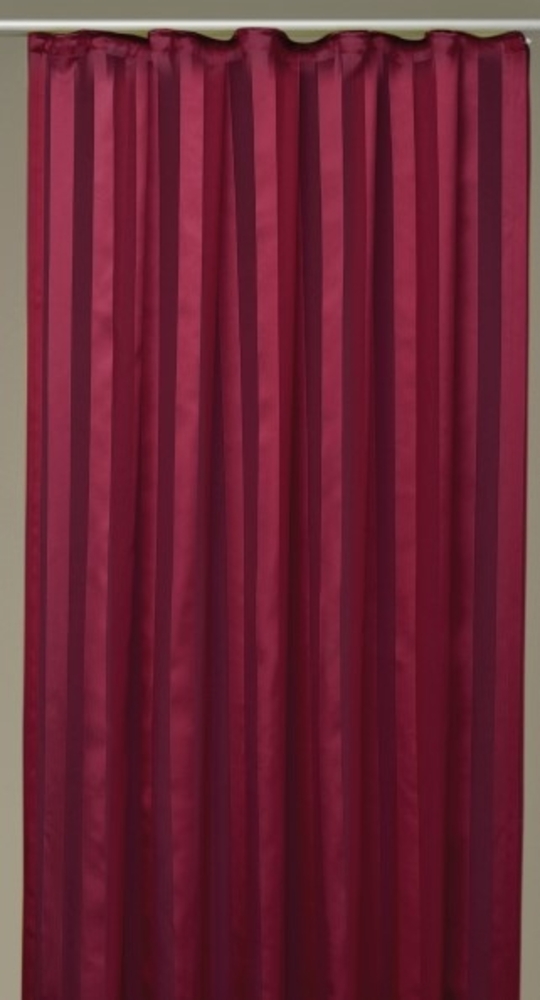 Dekoschal Gardine Vorhang Streifen halbtransparent Auswahl: Universalband 140x145 cm rot - bordeaux Bild 1