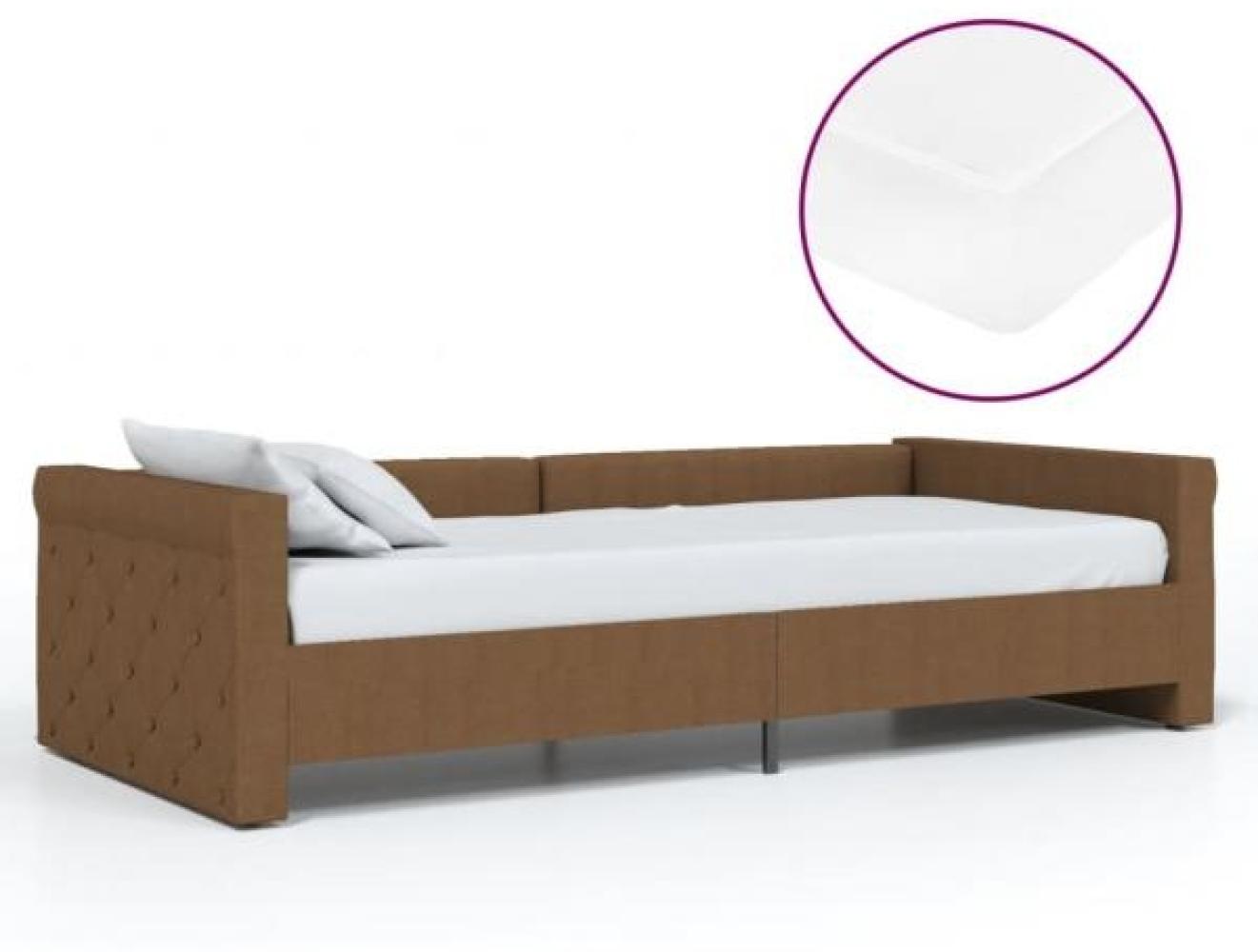 vidaXL Tagesbett mit Matratze USB Braun Stoff 90x200 cm [3080326] Bild 1