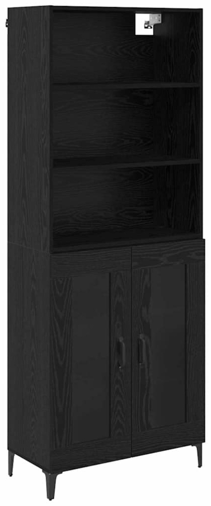 vidaXL Highboard Schwarz Eichen-Optik 69,5 x 34 x 180 cm Holzwerkstoff 3416180 Bild 1