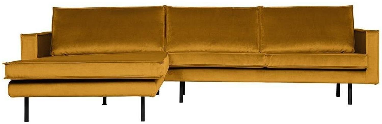 Ecksofa Rodeo Chaiselongue Samt, links Ocker Bild 1