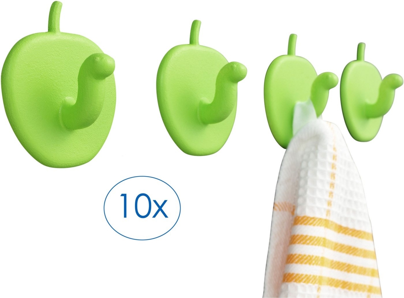 Ruco Klebehaken Handtuchhaken, 10er Set, Badezimmer, (Set, 10-St), Wandhaken, selbstklebend, Made in Germany Bild 1