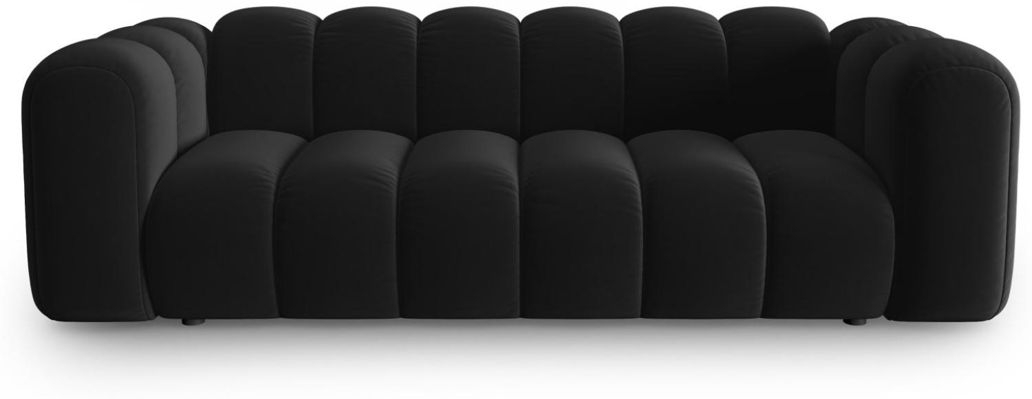 Micadoni Sofa Lupine 3-Sitzer Samtstoff Schwarz Bild 1