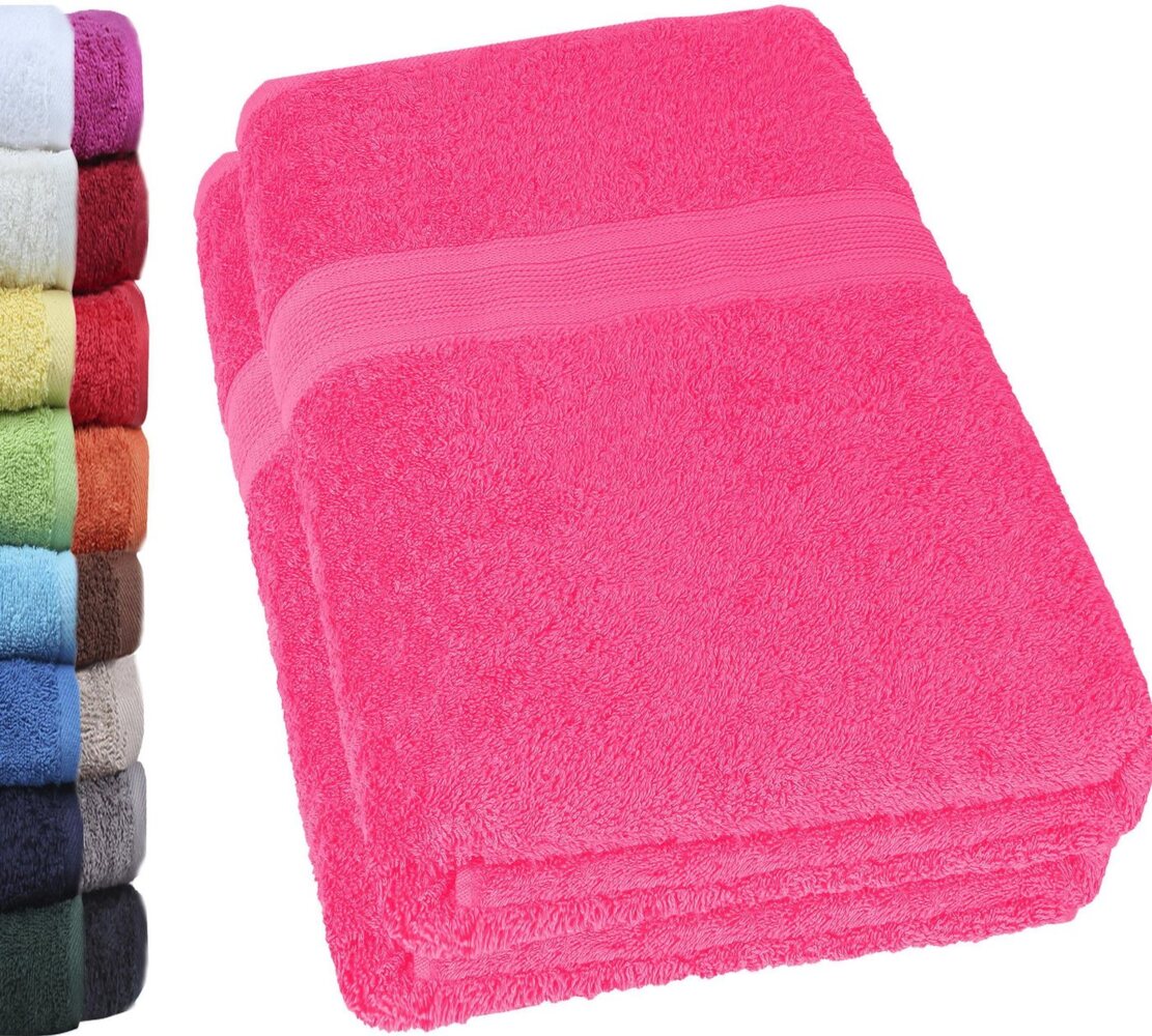 NatureMark Badetuch kuschelige, hochwertige Duschhandtücher, 100% Baumwolle (2-St), weiches Badetücher Set (2-St), Premium Qualität, Pink Bild 1