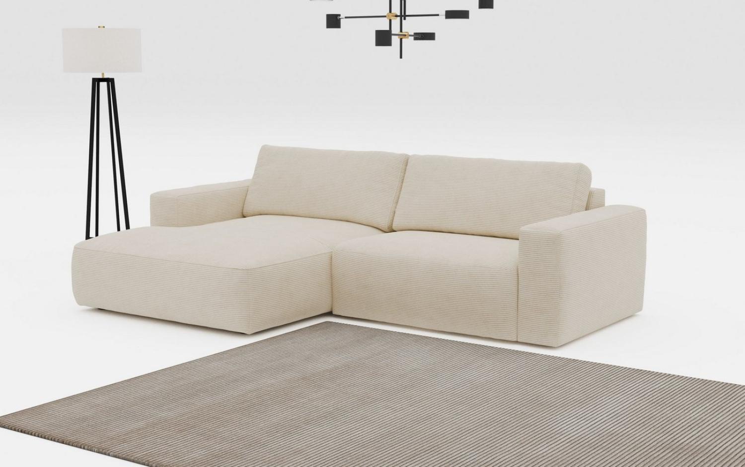 COTTA Ecksofa Lasso L-Form, mit breiter Recamiere im trendigen Cord oder angenehmen Strukturstoff Bild 1