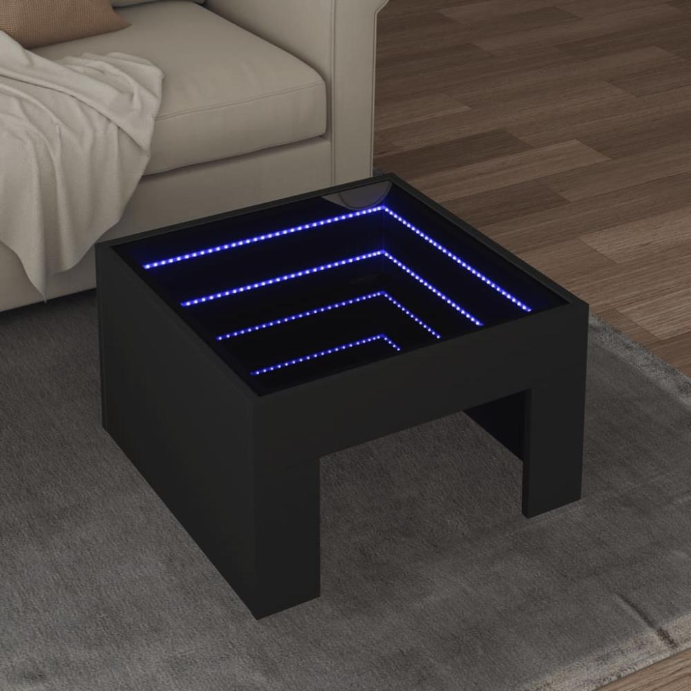 vidaXL Couchtisch mit Infinity-LED Schwarz 50x50x30 cm 847603 Bild 1