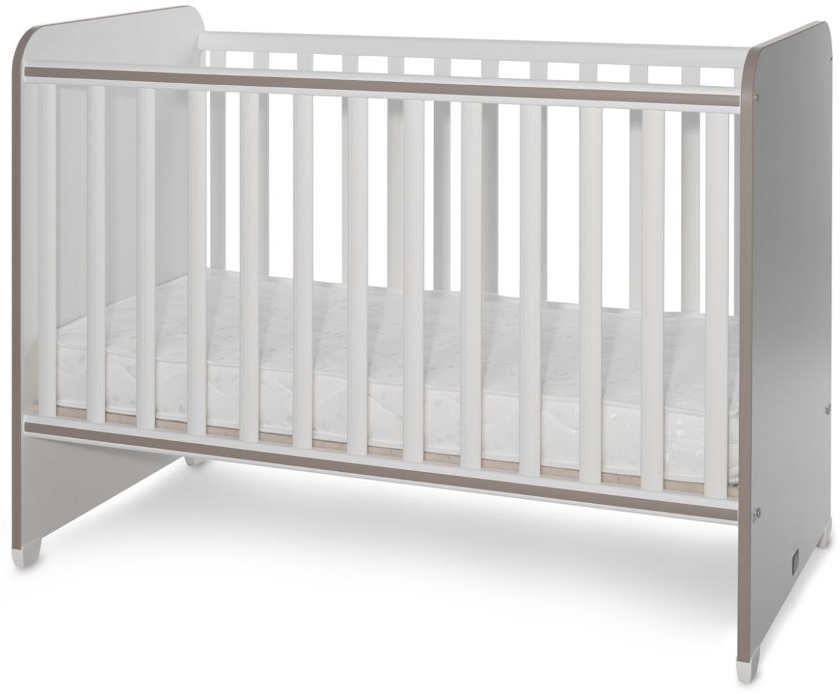 Lorelli Babybett Sweet Dream 124 x 68 x 95 cm Unterbettrahmen mit zwei Ebenen weiß braun Bild 1