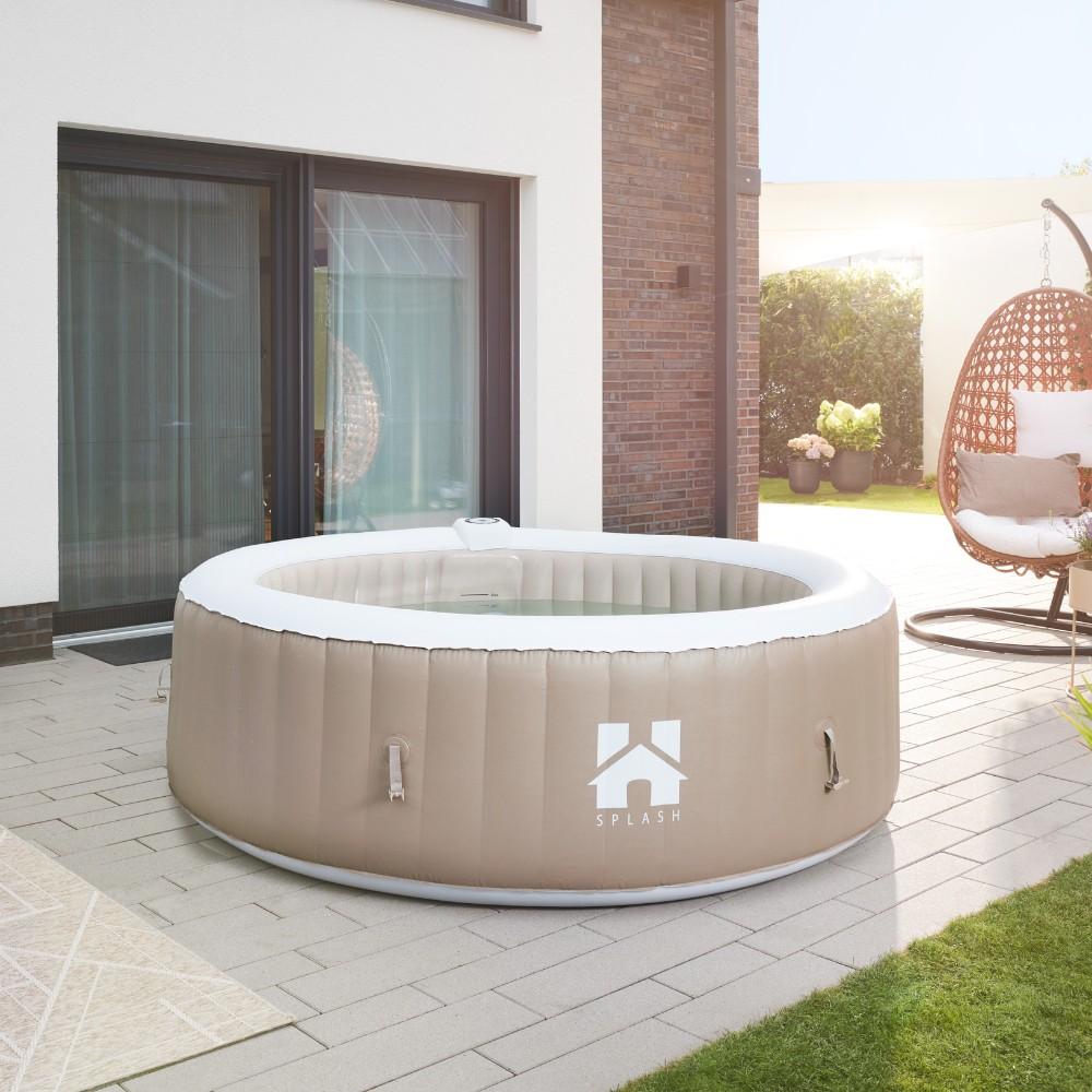 HOME DELUXE 'SPLASH' Outdoor Whirlpool, 6 Personen, Beige, 65 x 208 x 208 cm Bild 1