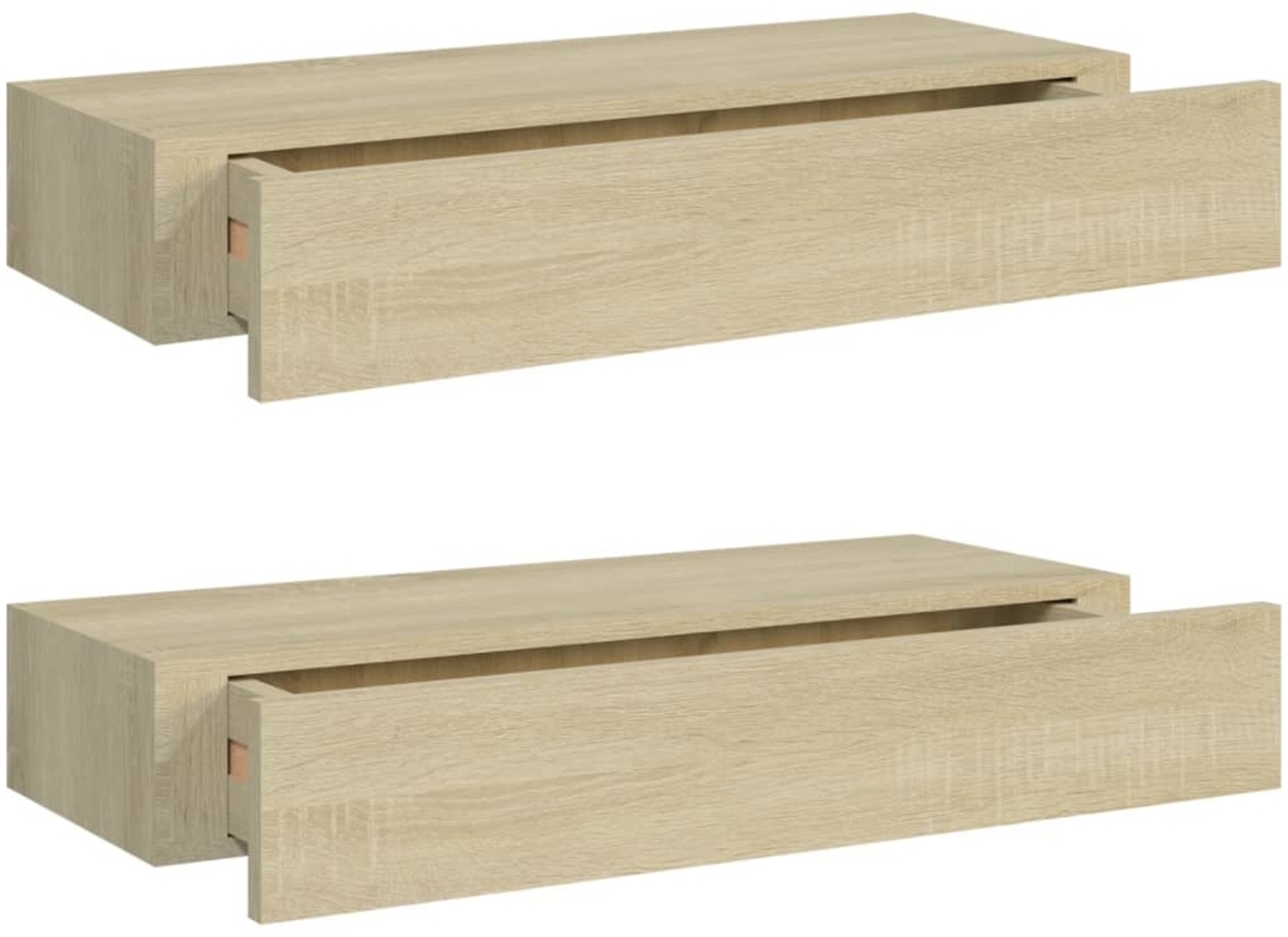 vidaXL Wandregale mit Schubladen 2 Stk. Eichen-Optik 60x23,5x10 cm MDF 330262 Bild 1