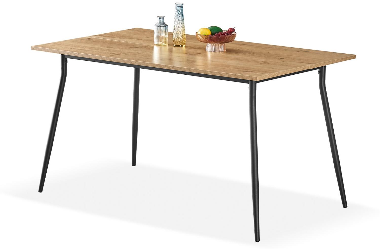 B&D home Esstisch LIOR | 120 cm x 80 cm Esszimmertisch Küchentisch für Küche, Esszimmer | Industrial | Sandeiche Optik Bild 1