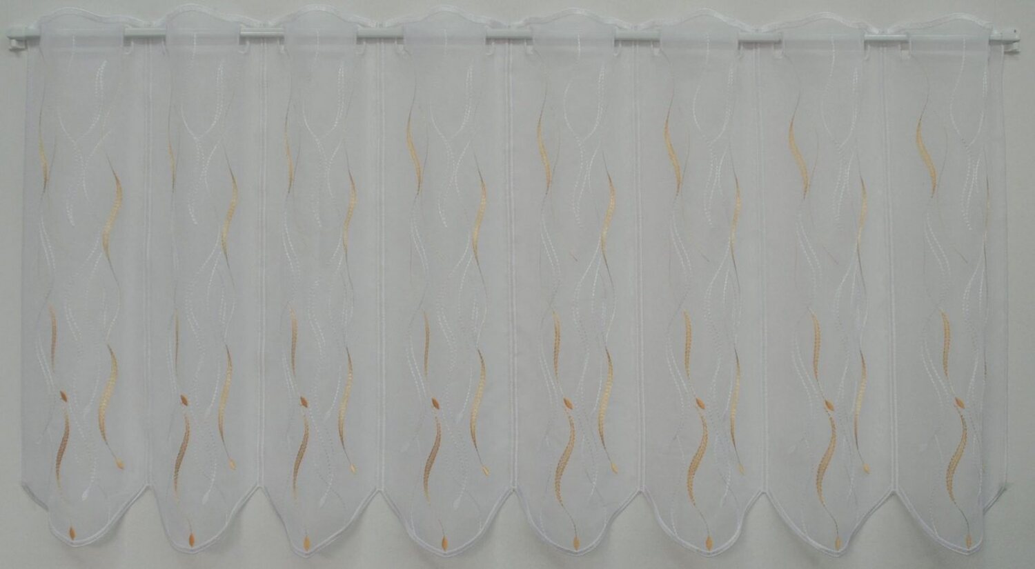 Stickereien Plauen Scheibengardine Pescara, Stangendurchzug (1 St), halbtransparent, Voile Bild 1