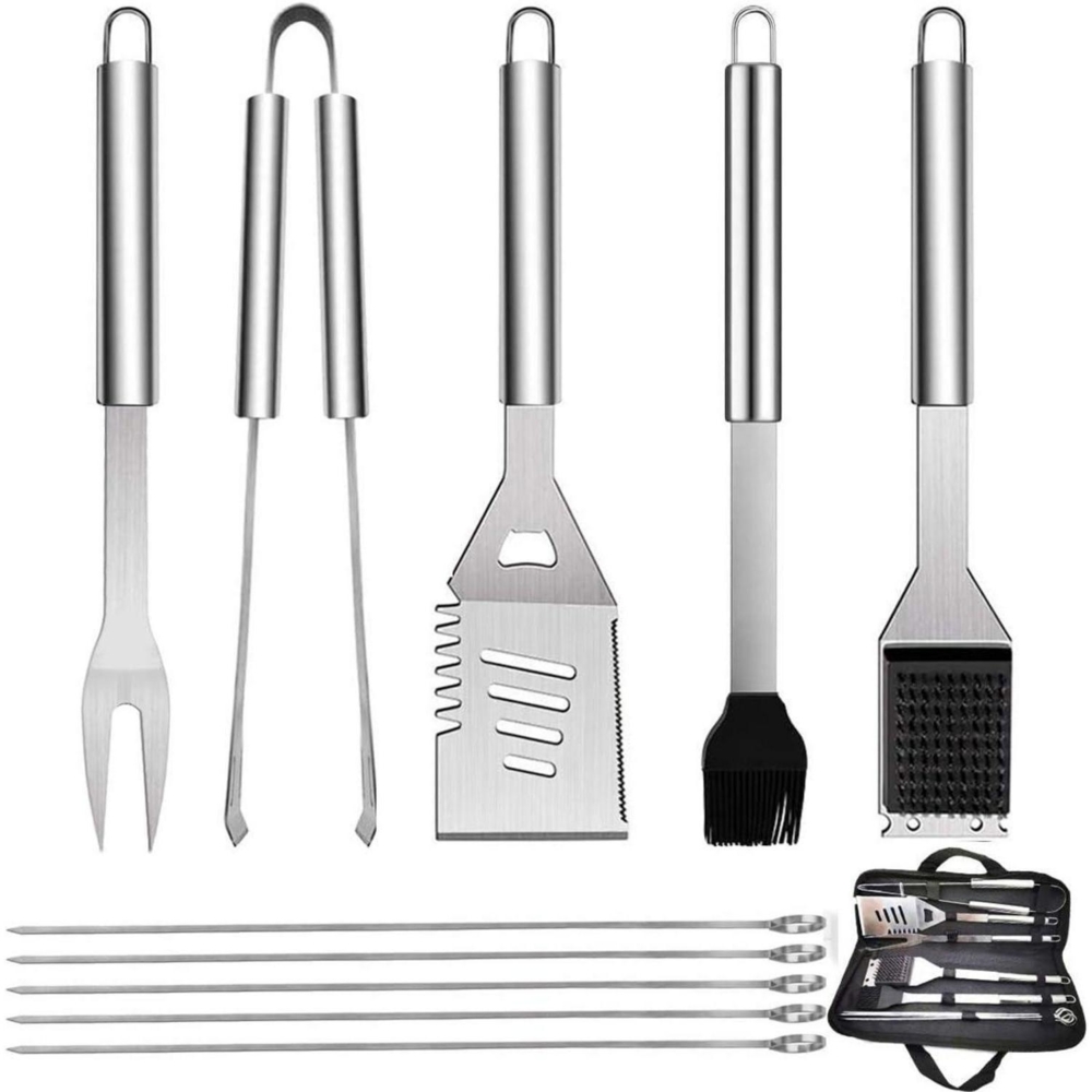 LuxusKollektion Grillbesteck-Set, 10-teilig, Edelstahl silber Bild 1
