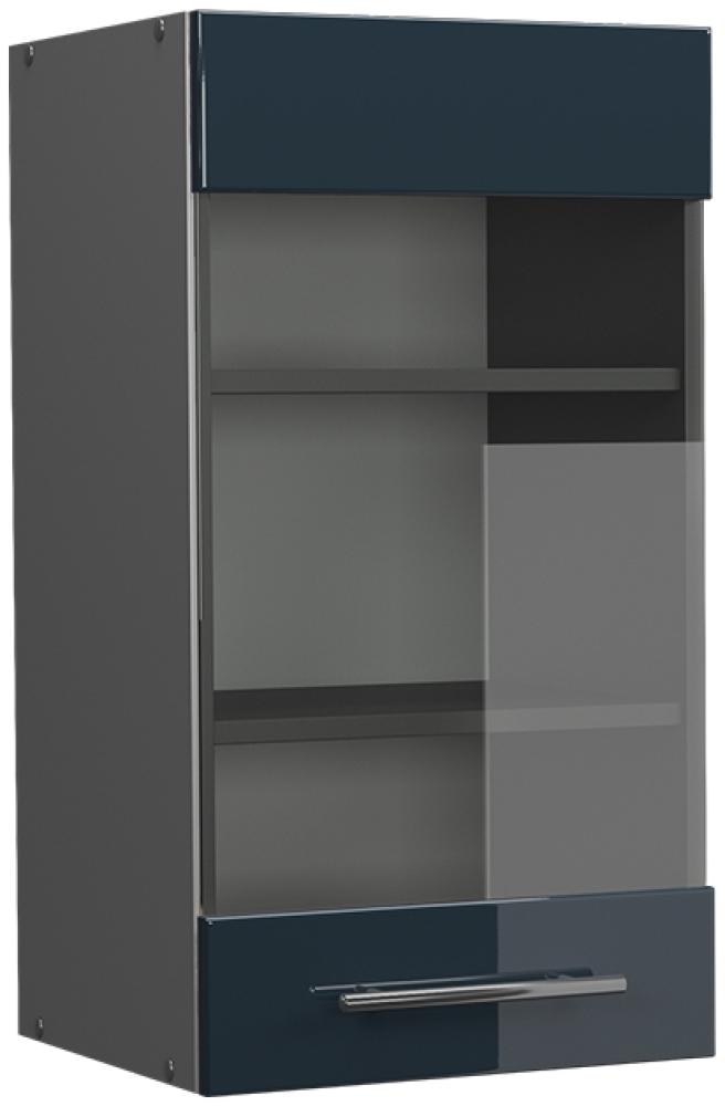 Vicco Glashängeschrank Fame-Line Anthrazit Dunkelblau Hochglanz 40 cm Bild 1