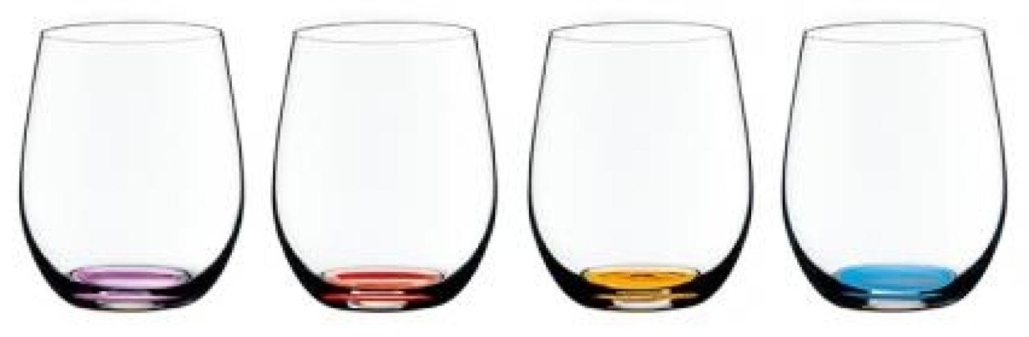 Riedel Vorteilsset 4 Gläser HAPPY "O" Vol. 2 5414/88 und 4 EKM Living Trinkhalme aus Edelstahl Bild 1