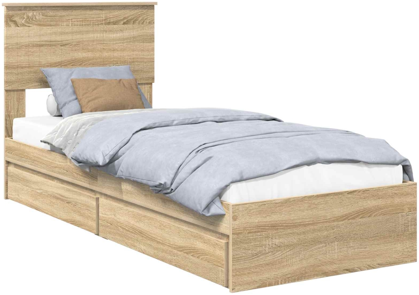 vidaXL Aufbewahrungsbett Sonoma-Eiche 75 x 190 cm Holzwerkstoff 3410849 Bild 1