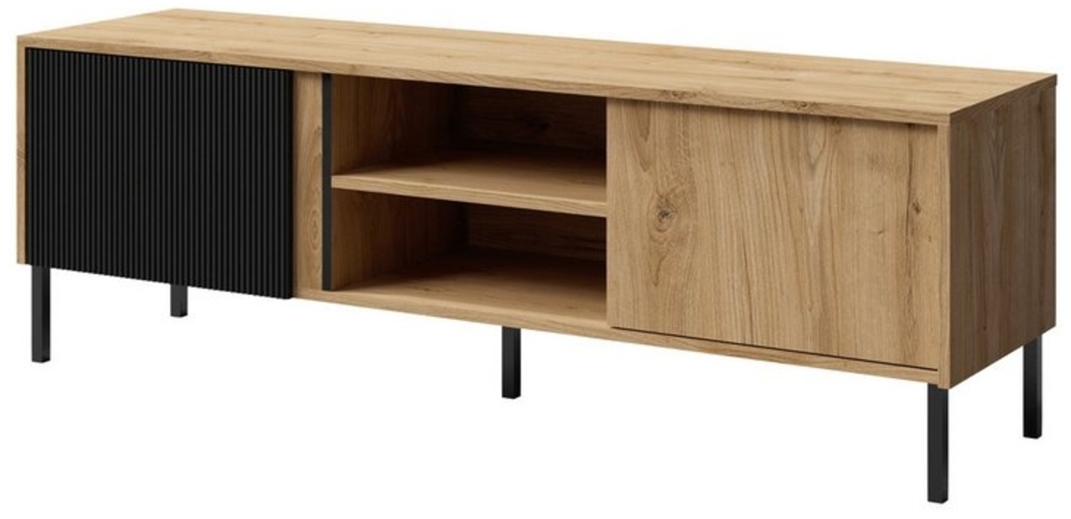 Beautysofa TV-Schrank Großer geräumiger eleganter moderner rtv-Kabinett mit Lamellen MIA 06 (Möbel aus MDF-Platten) B:150/H:50/T:41 Bild 1