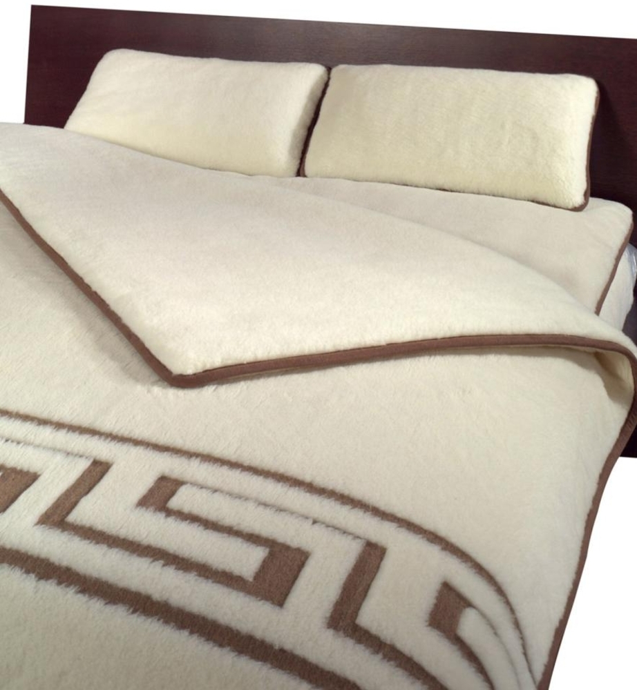 Hollert Naturfaserbettdecke, Greca 140x200 Naturdecke aus Merinowolle Bild 1