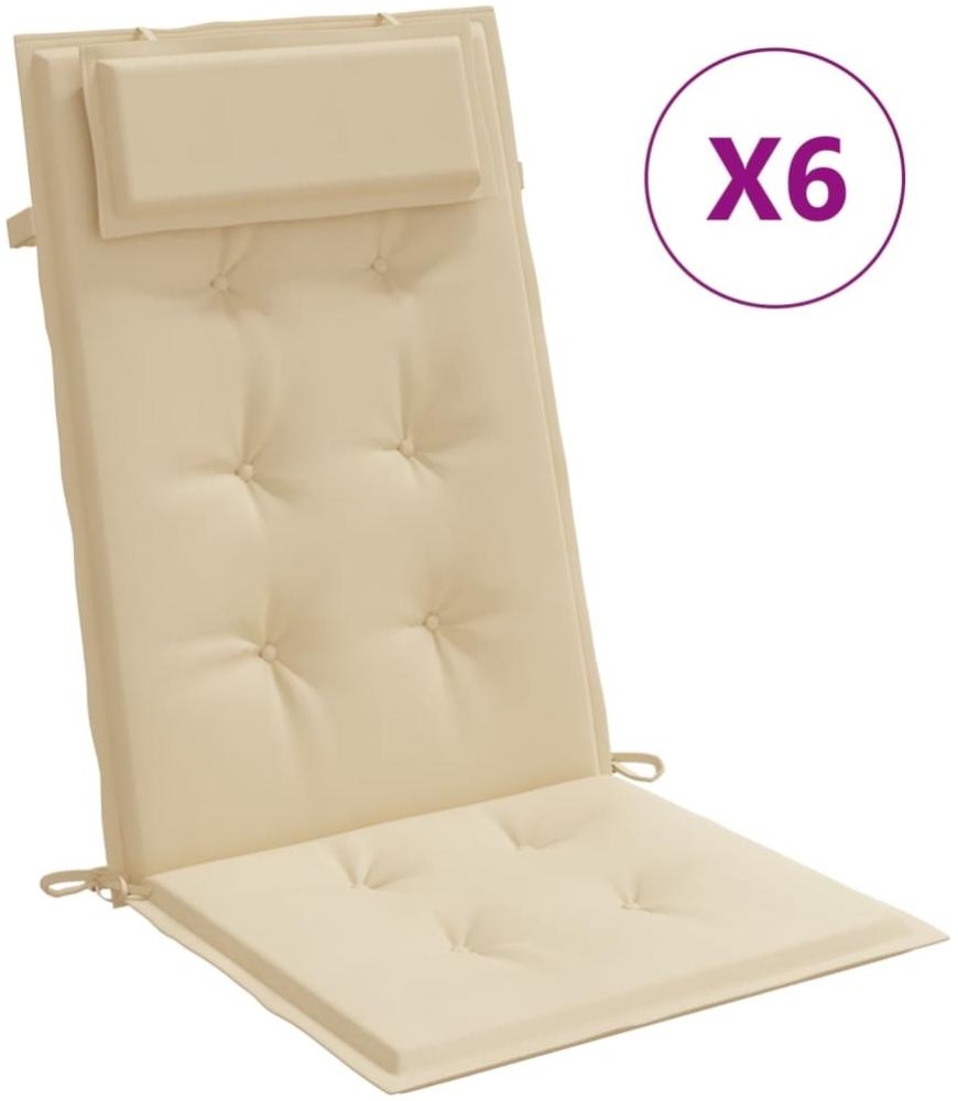 vidaXL Hochlehner-Auflagen 6 Stk. Beige Oxford-Gewebe 361885 Bild 1