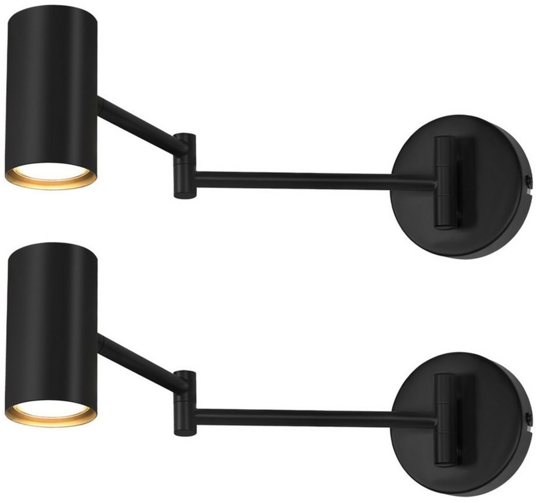 Nettlife Wandleuchte Wandstrahler Weiß Innen GU10 Schlafzimmer Modern Schwenkbar Metall, Schwenkbar, ohne Leuchtmittel, Langer Arm Schwenkbar Wandbeleuchtung für Wohnzimmer Flur Bild 1