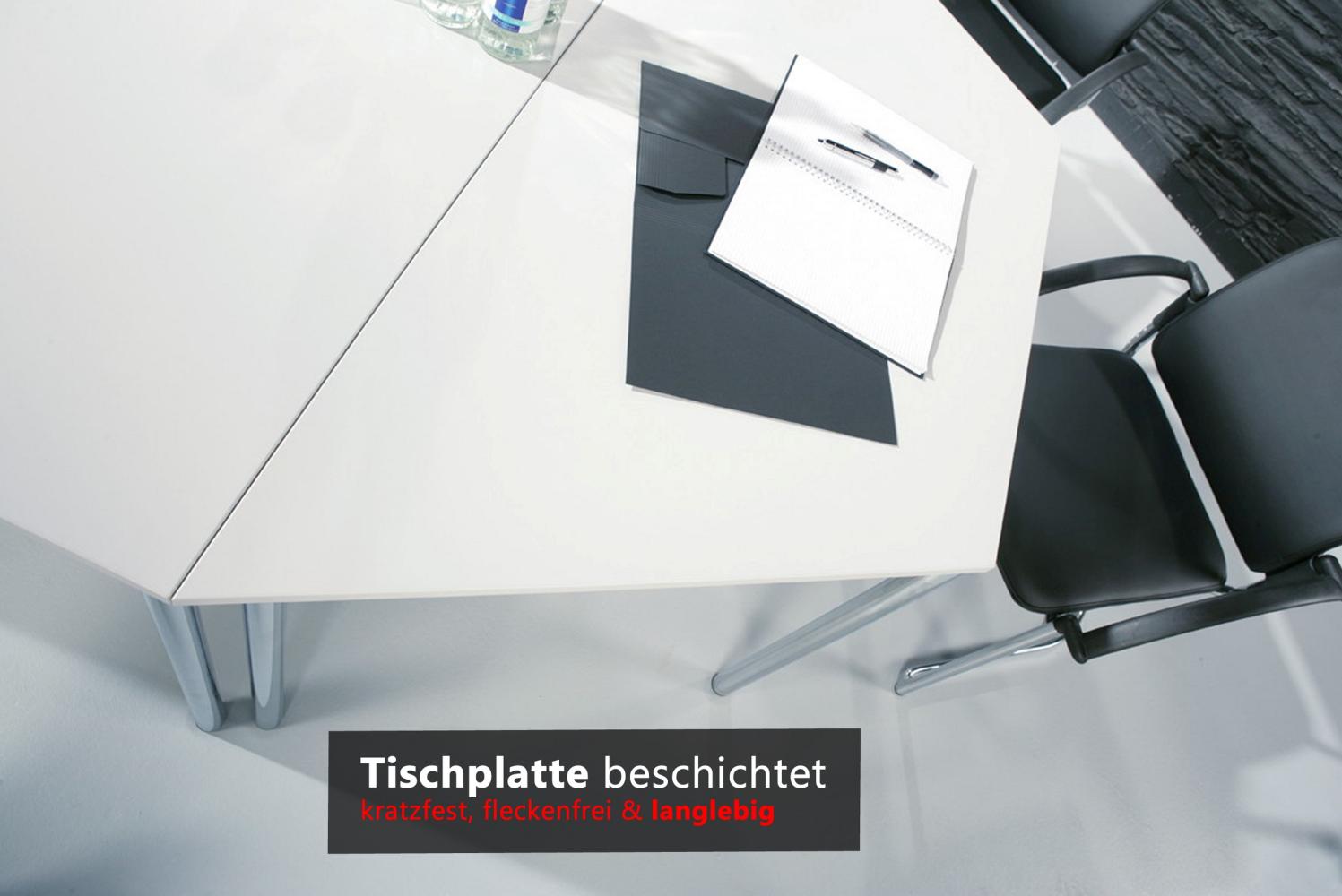 bümö Multifunktionstisch weiß, Tisch 80 x 80 cm, Tischfuß rund in schwarz - einfacher Tisch klein, Besprechungstisch System D-Serie, Konferenztisch, Meetingtisch, Mehrzwecktisch, Pausentisch, DR08-W-D Bild 1