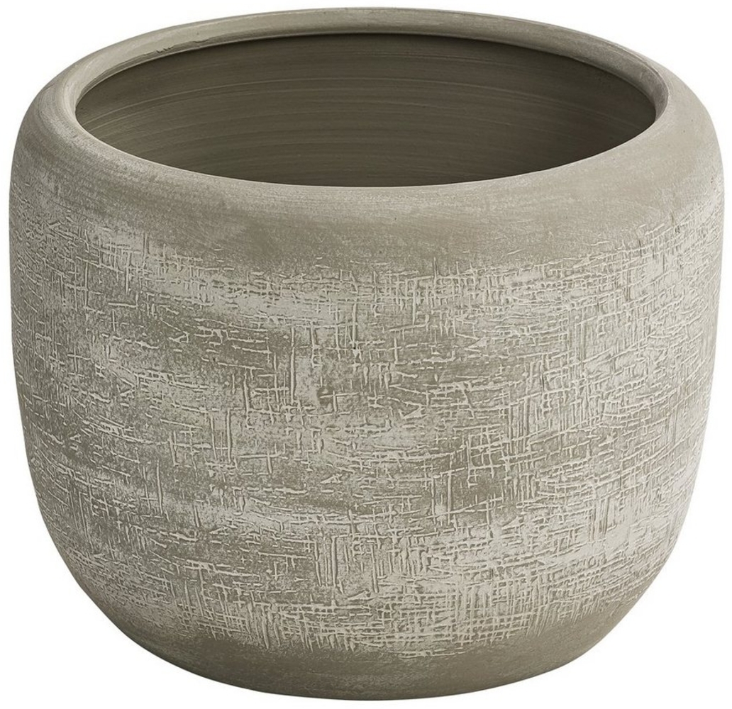 Dehner Übertopf Romy, Ø 24 - 29 cm, Höhe 20 - 26 cm, rund, Keramik, Übertopf mit reliefartiger Oberfläche, für Zimmerpflanzen Bild 1