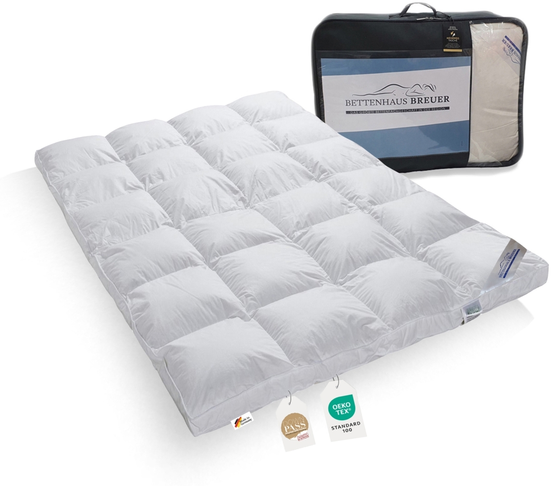 Super warme 100% Winter Hochsteg Daunendecke 1550g Daunen 155x220 Bild 1