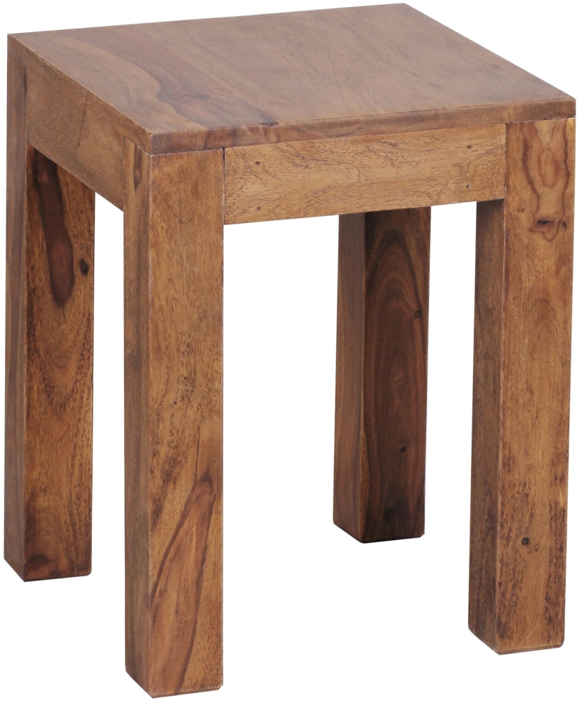 Beistelltisch MUMBAI Massiv-Holz Sheesham 35x35 cm Wohnzimmer-Tisch Design dunkel-braun Landhaus-Stil Couchtisch Bild 1