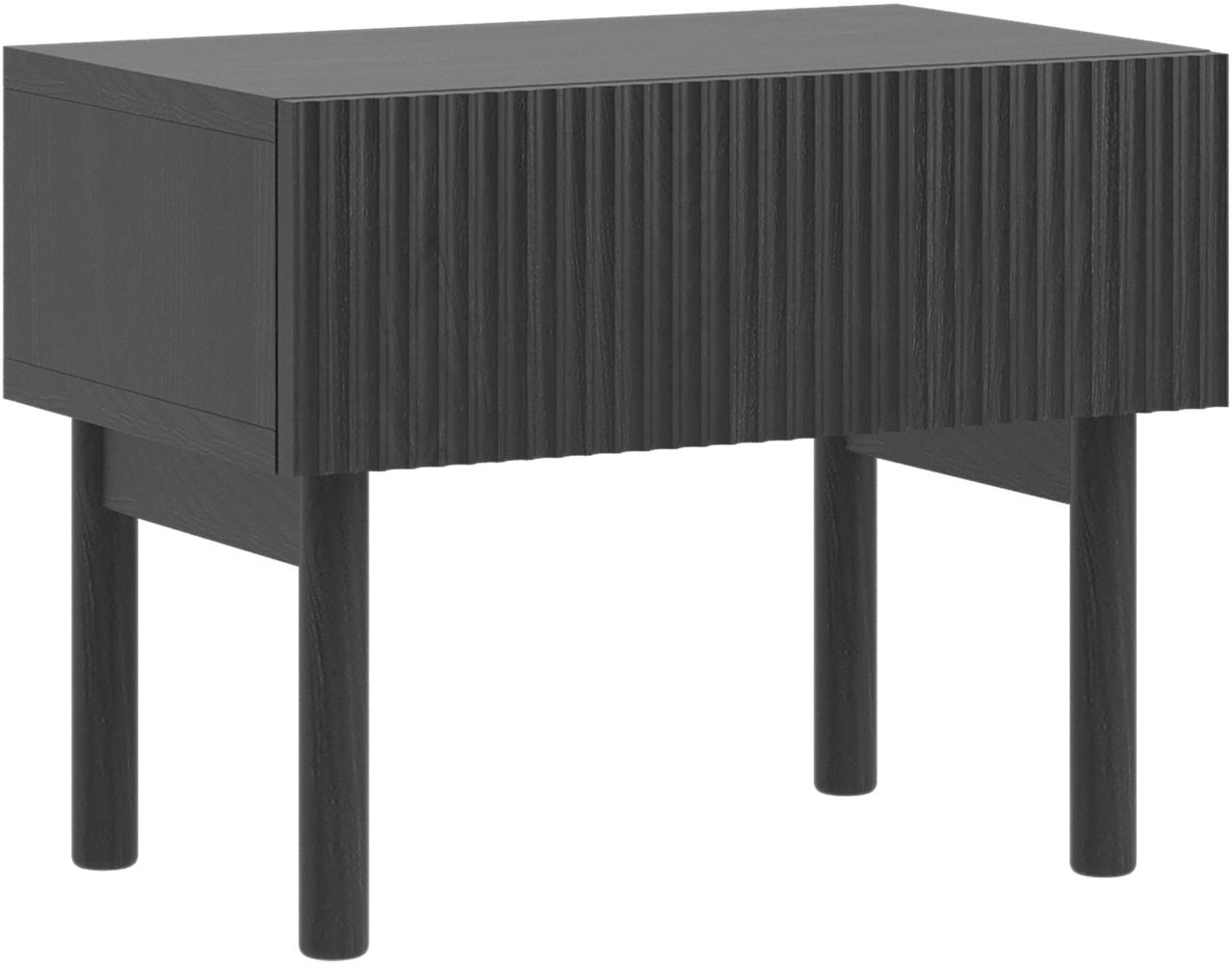 Selsey 'Nolie' Nachttisch mit Schublade, Holzoptik Esche schwarz, ca. 40 x 50 x 32 cm Bild 1