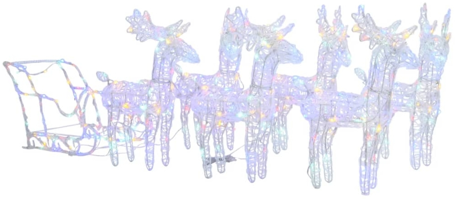 vidaXL Rentiere Schlitten Weihnachtsdekoration 320 LEDs Acryl 3100426 Bild 1