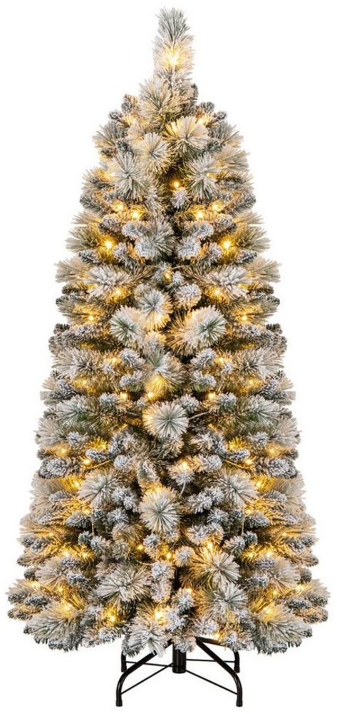 COSTWAY Künstlicher Weihnachtsbaum, 150cm 130 warmweiße LEDs 378 Zweigspitze Bild 1