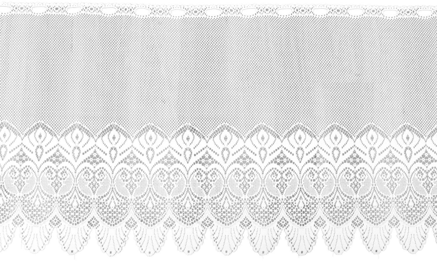 Bistrogardine Jacquard in weiß 160x60cm (BxL) mit Stangendurchzug: Design Clara Bild 1