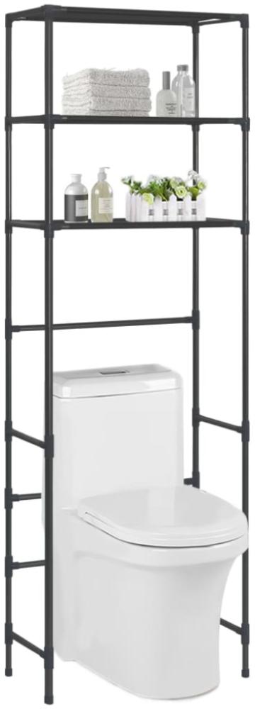 vidaXL Toilettenregal 3 Ablagen Schwarz 53x28x169 cm 288329 Bild 1