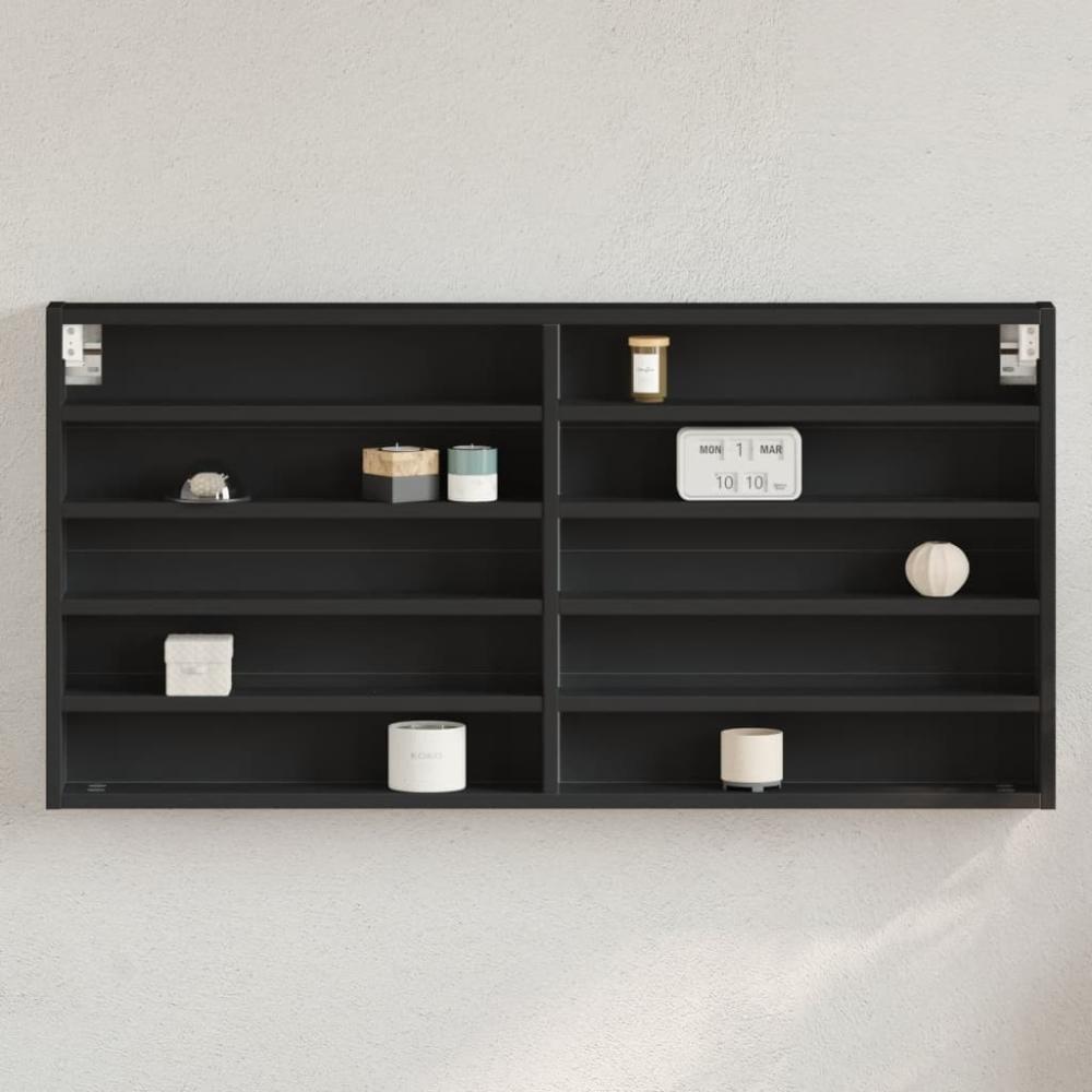 vidaXL Vitrinenschrank Schwarz 100x8,5x50 cm Holzwerkstoff 847948 Bild 1