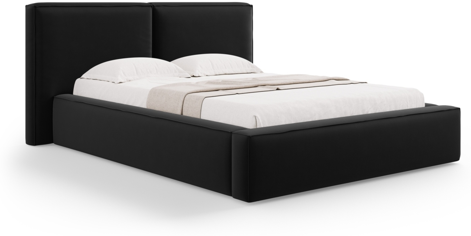 Micadoni Bett Jodie Samtstoff Bluvel Schwarz 140x200 Bild 1