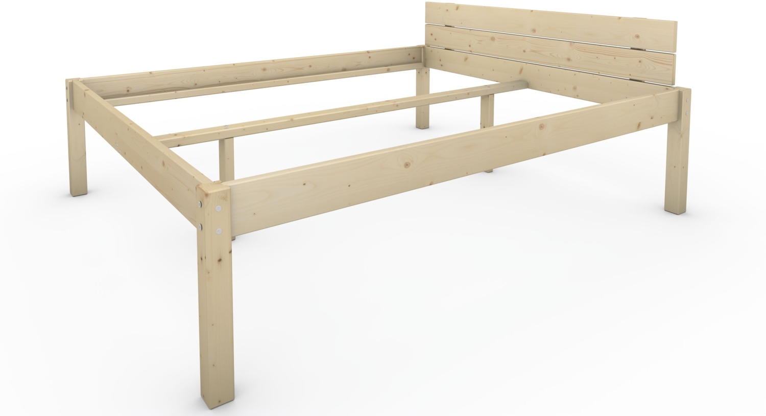 Pfostenbett Massivholzbett (Fichte) "Daybett" 180 x 220 cm 58 cm Holzbett 300kg Bild 1