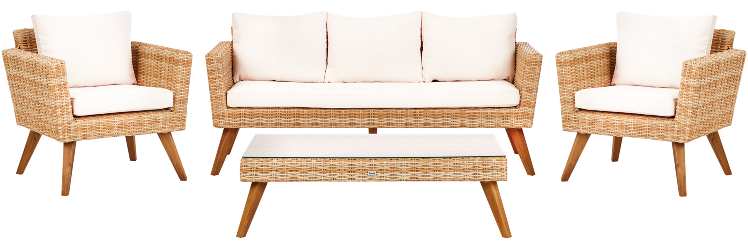 Lounge Set mit Tisch VITTORIA Cremeweiß Bild 1