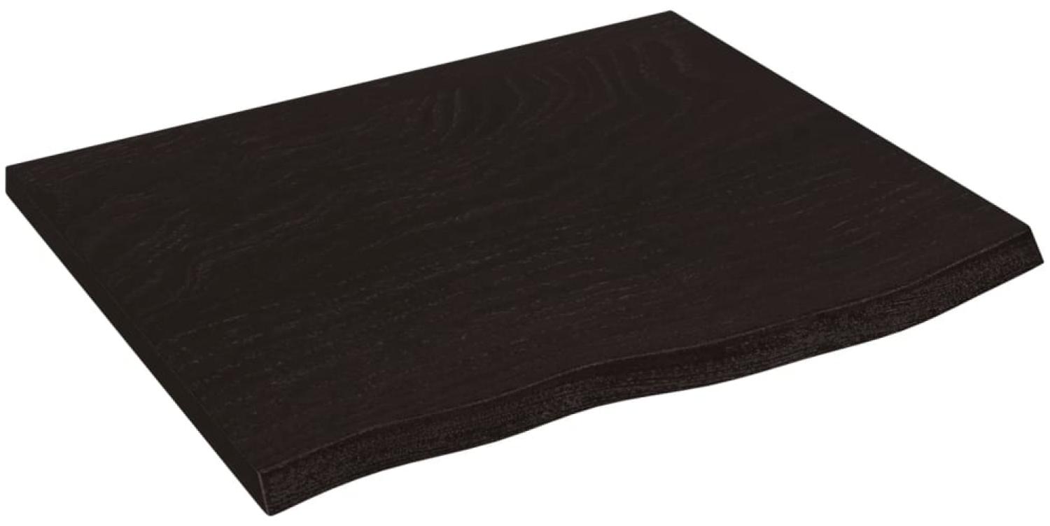 vidaXL Tischplatte Dunkelbraun 60x50x2 cm Massivholz Eiche Behandelt 3156410 Bild 1