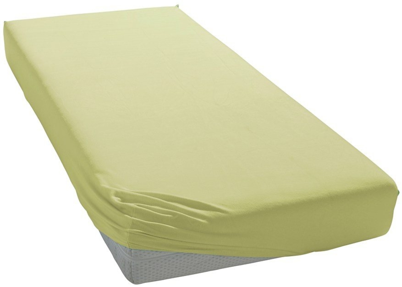 ESTELLA Spannbetttuch Zwirnjersey | Lind | 150x200 cm | passend für Matratzen 140-160 cm (Breite) x 200-220 cm (Länge) | trocknerfest und bügelfrei | 97% Baumwolle 3% Elastan Bild 1